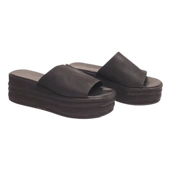 Free People Harbor Flatform Sandals Black EU 38 / 8 US - Picture 5 of 9